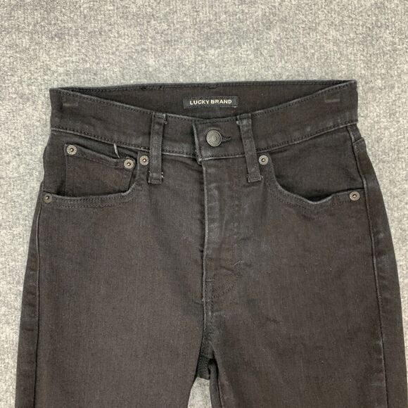 Lucky Brand Jeans Womens 25 Black Denim High Rise Bridgette Skinny Stretch - Picture 3 of 14
